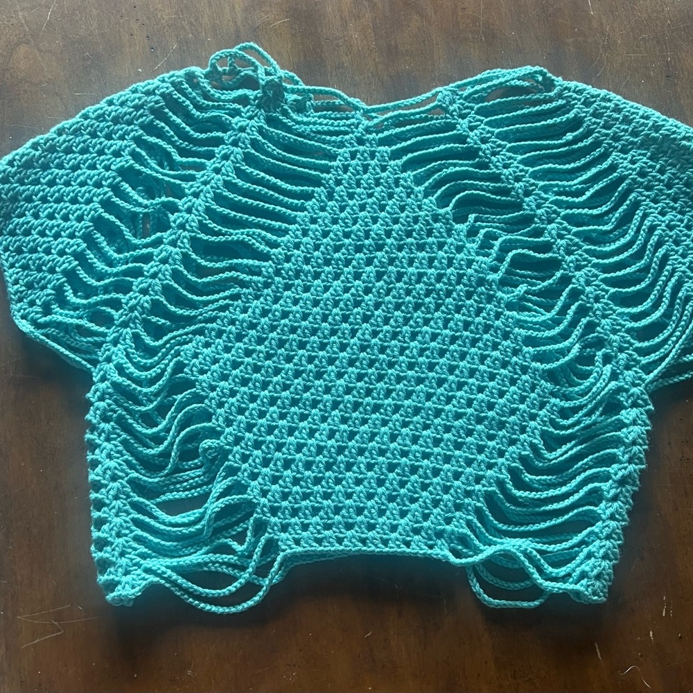 Turquoise Women's Crochet beach cover up or as your desire.
